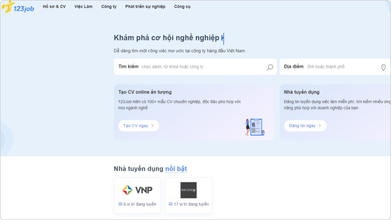 123job được thành lập từ năm 2018 với mục tiêu mang đến những cơ hội nghề nghiệp tốt nhất cho người trẻ Việt Nam
