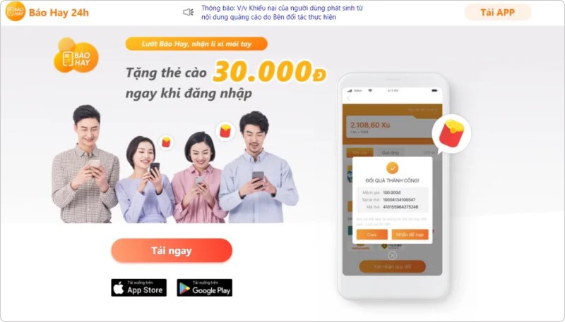 Báo hay 24h - Ứng dụng kiếm tiền hàng đầu thị trường