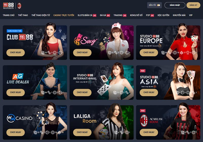 Các game bài tại M88 được đánh giá rất cao