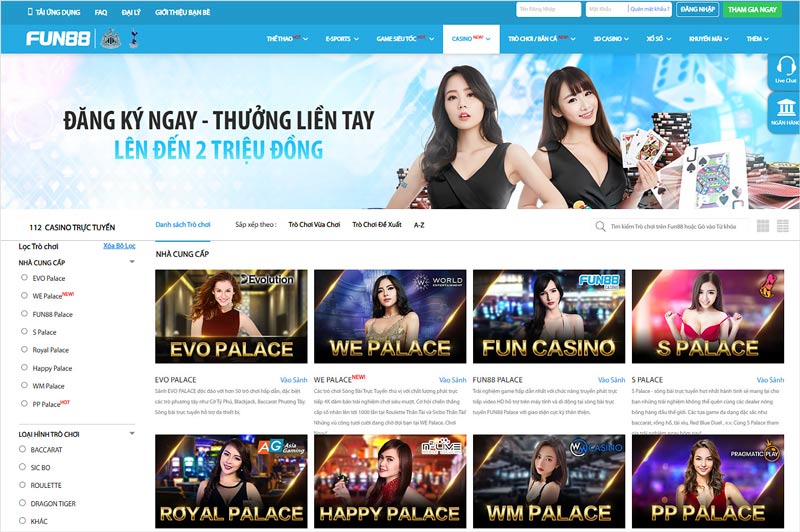 Nhà cái FUN88 cung cấp nhiều game bài hấp dẫn