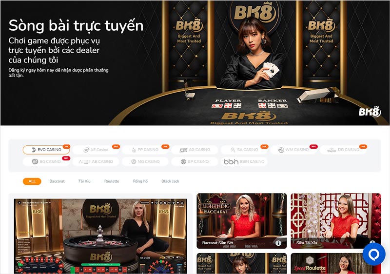 Thương hiệu casino BK đã quá quen thuộc với người chơi