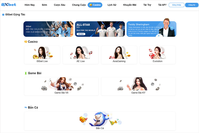 Cá cược casino online tại 8XBet cho trải nghiệm thú vị