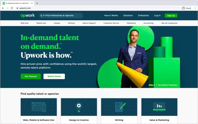 Upwork tự hào là một trong những nền tảng Freelancer uy tín