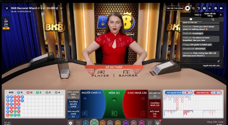 Đánh baccarat trực tuyến Bk8