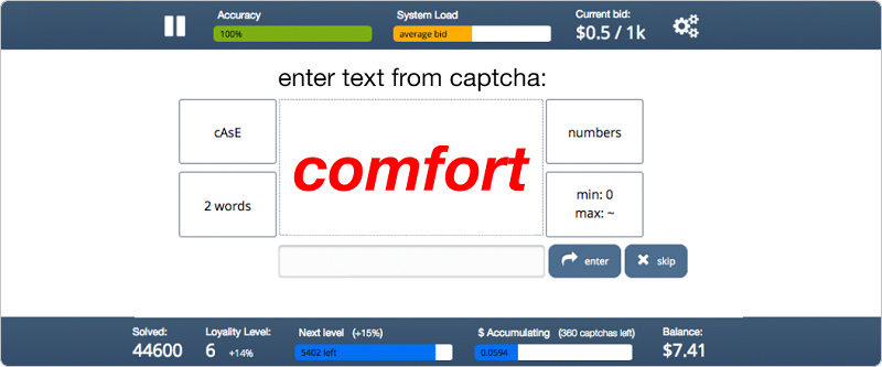 Với KOLOTIBABLO, bạn có thể làm việc với các mã Captcha dạng hình ảnh hoặc gõ mã Captcha