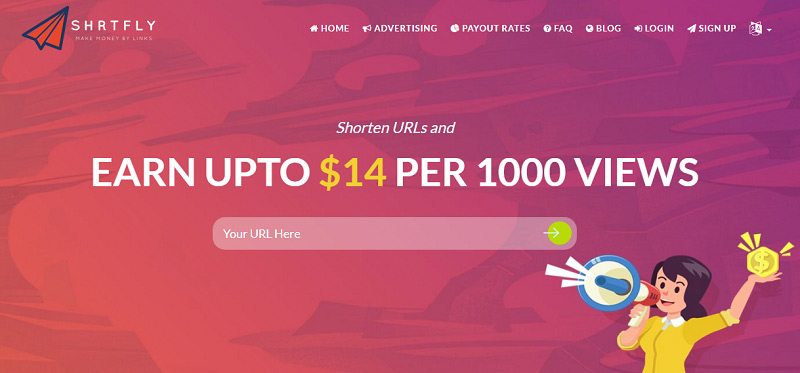 Shrtfly.com là một công cụ rút gọn liên kết với mức thanh toán tương đối cao so với các đối thủ khác trong danh sách