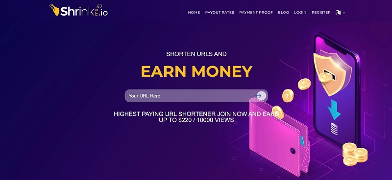 ShrinkMe.com là một nền tảng khác mà bạn có thể sử dụng để kiếm tiền từ việc rút gọn liên kết